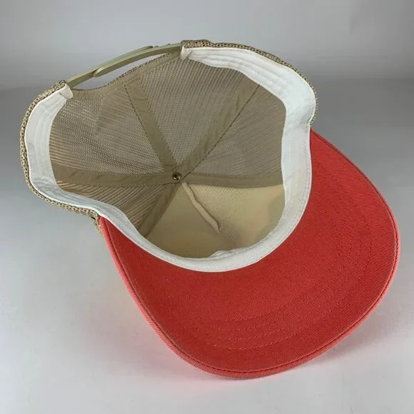 Columbia Unisex Beige White Pink Foam Snapback Trucker Hat - Picture 4 of 4